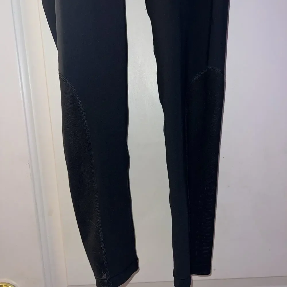 New Nike Pro Leggings Black Dri-FIT Mid-Rise Mesh-Paneled Training Gym MEDIUM